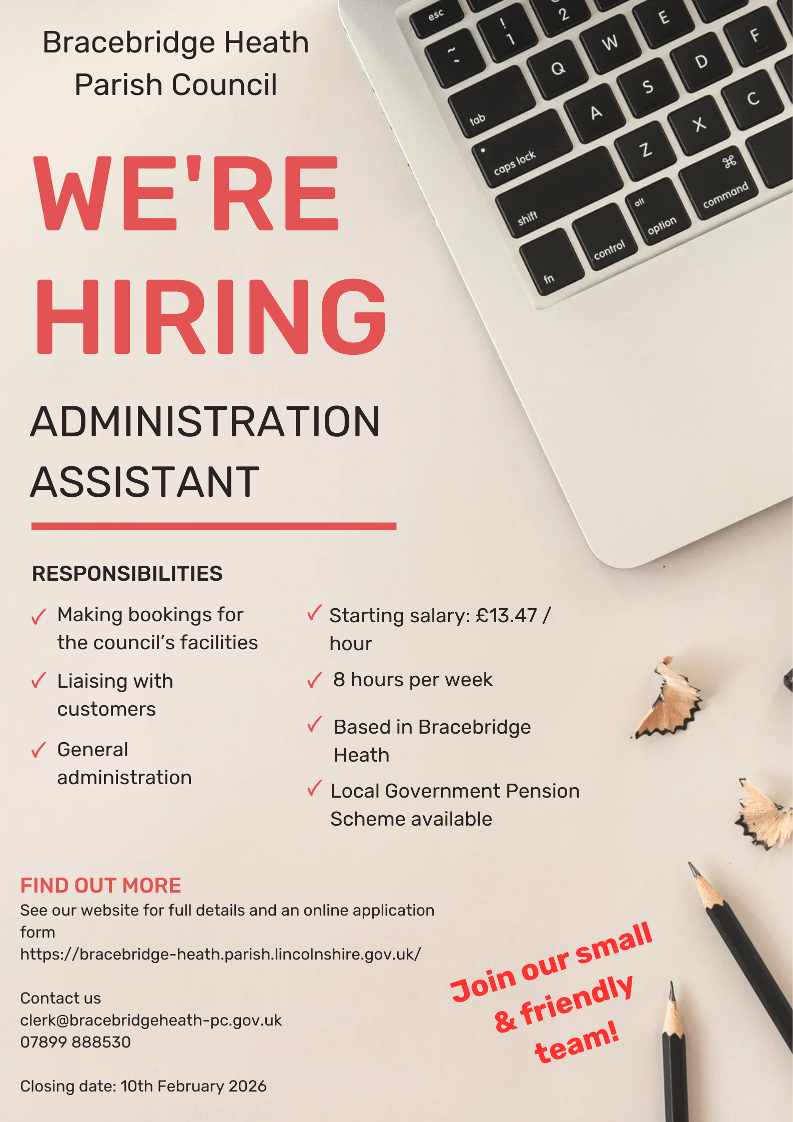 Information about the Administration Assistant job vacancy