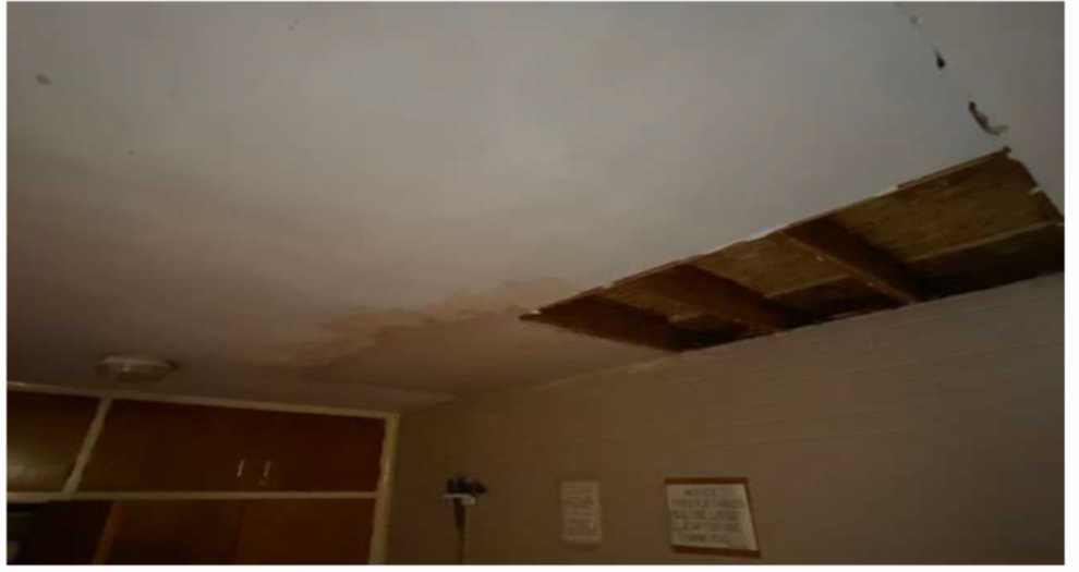 Photo of the ceiling in the strorage area