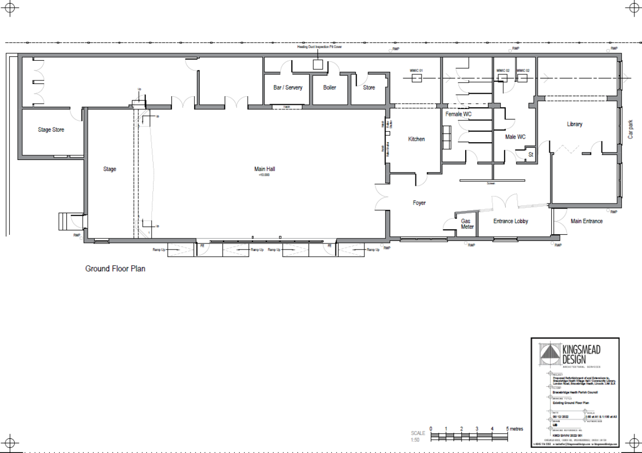 Floor plan of Village Hall - existing