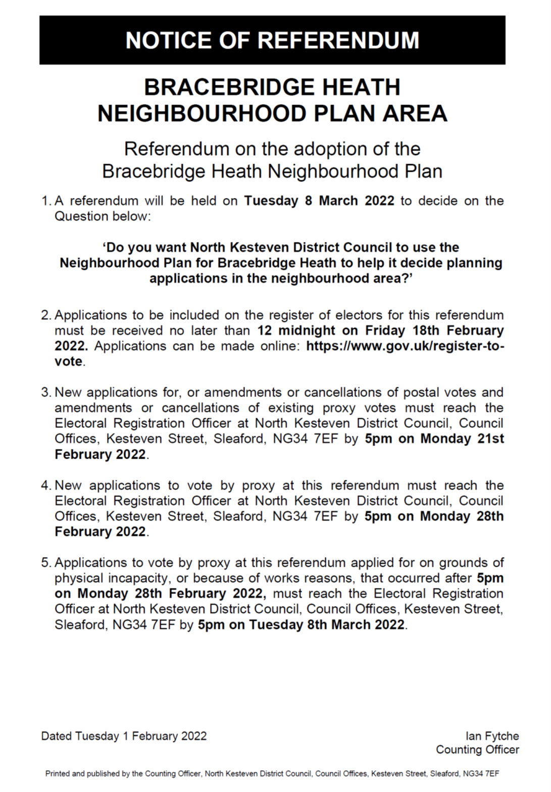 Referendum notice