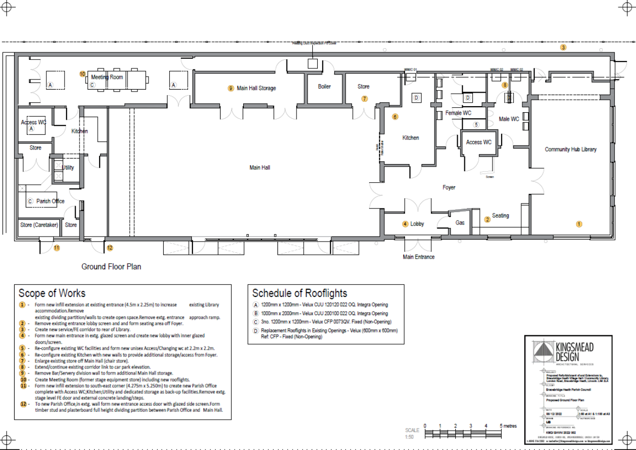 Proposed floorplan for village hall