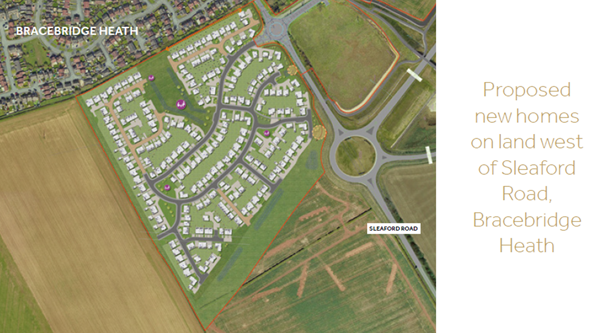 Map of new homes - West of Sleaford Road